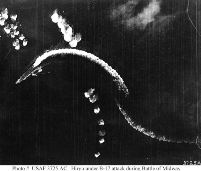WWII - Midway, B-17 attack on Hiryu