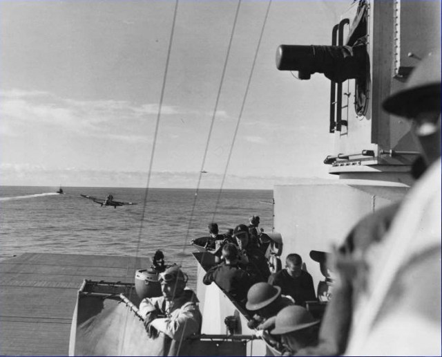 WWII - Midway, Jurika watching VT-8 launch from Hornet's bridge