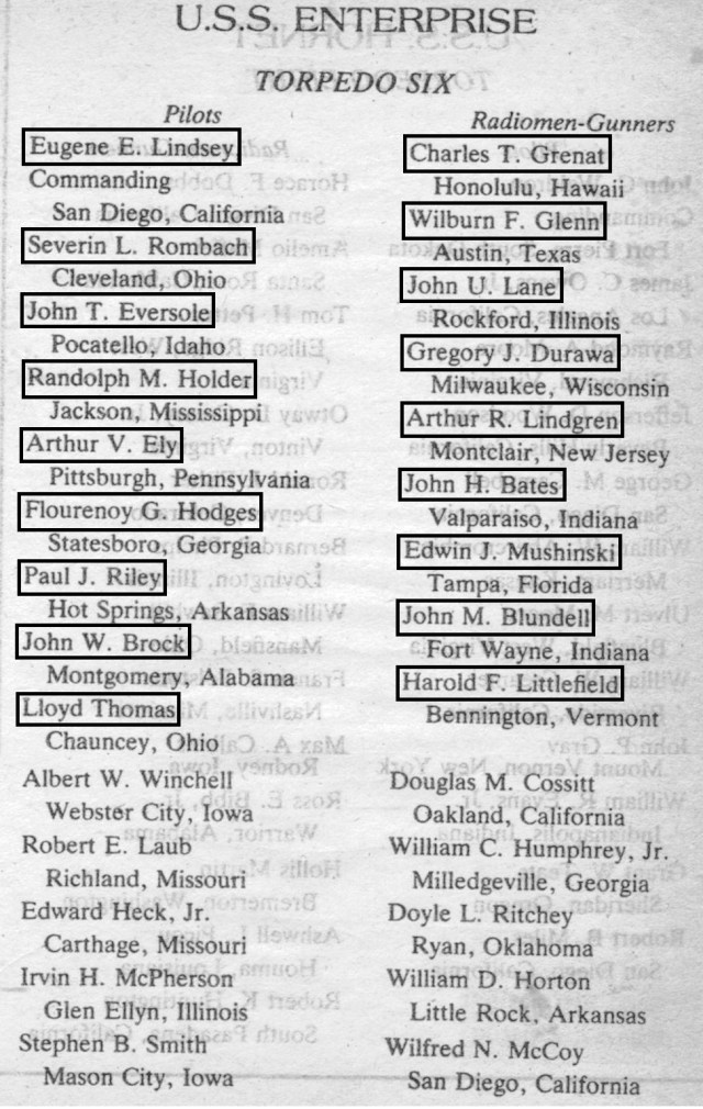 WWII - Midway, VT-6 pilots &amp; gunners t6 001